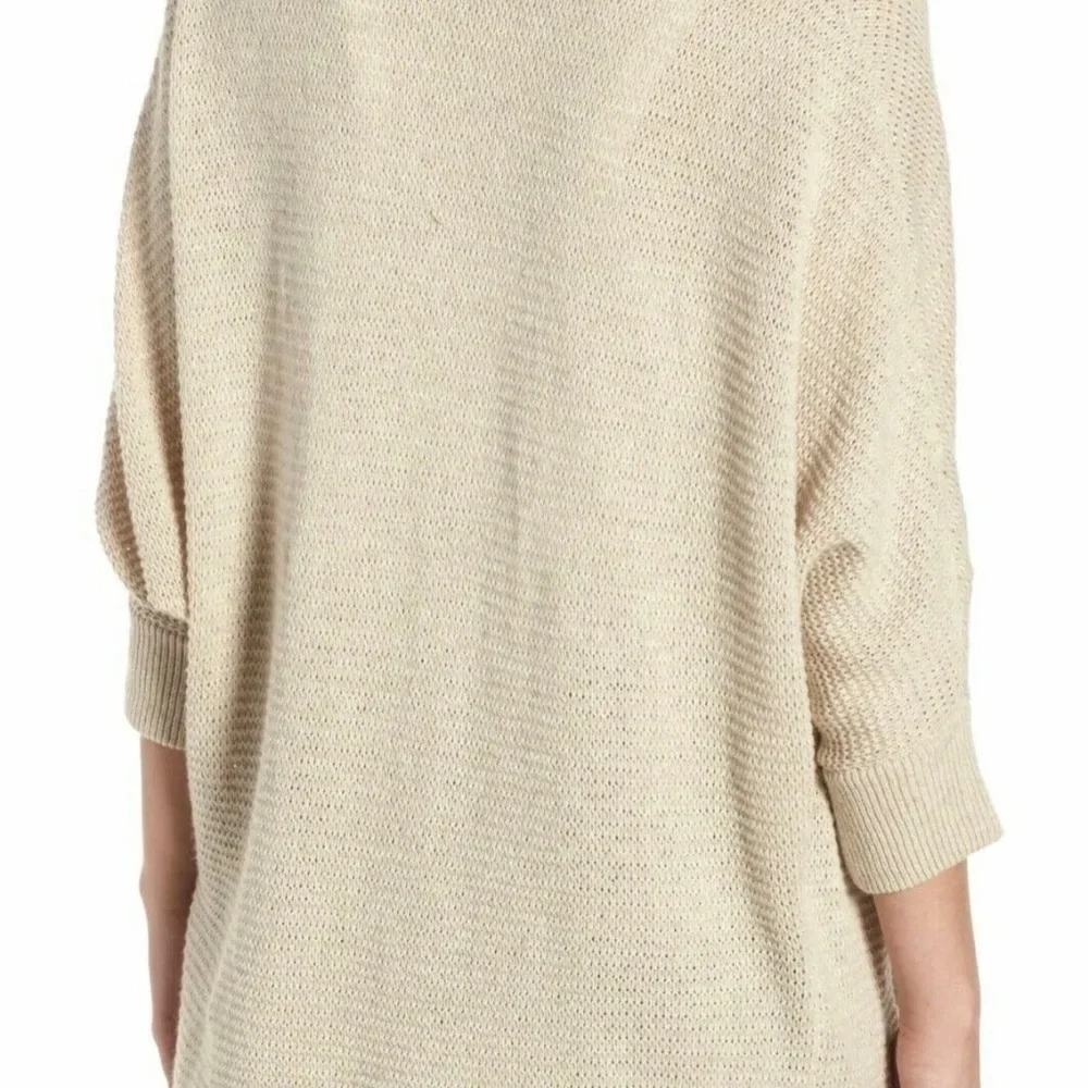 Madewell Seabank Open Front Knit Sweater Long Sleeve Cardigan Beige